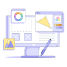 Computer monitor with web design programs