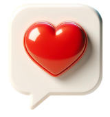speech bubble with heart icon